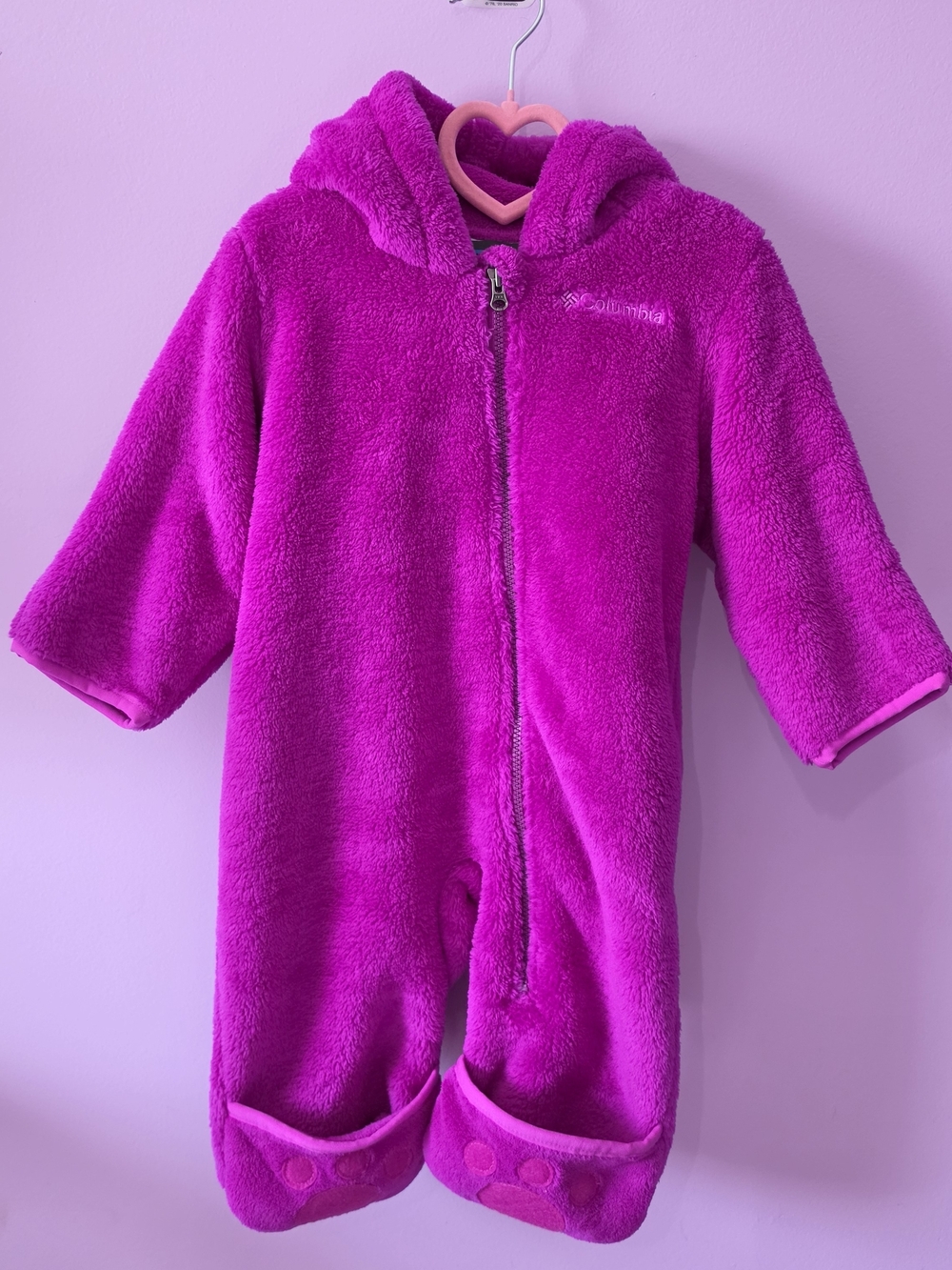 Columbia Plush Bunting Suit in Bright Magenta